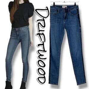 Driftwood Jackie Star Stripe High Rise Skinny Jeans Medium Wash Womens Size 24